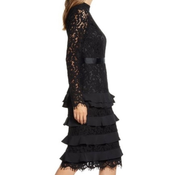 Rachel Parcell Long Sleeve Lace Dress Black - Picture 3 of 8